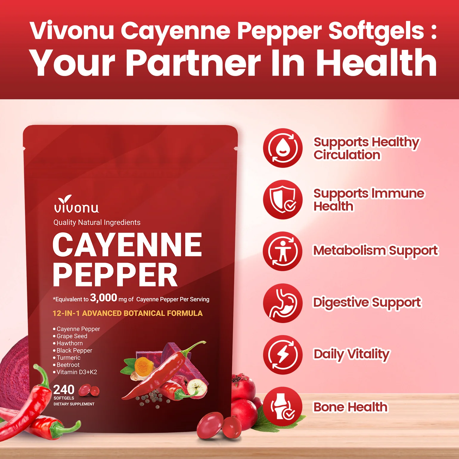 Cayenne Pepper Softgels Supplement